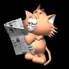 3d_Animasi_Cat_Reading_Newspap